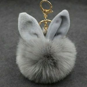 Rabbit poof keychain
